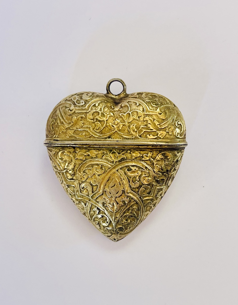 Pendentif en forme de cœur ouvrant en vermeil -photo-4